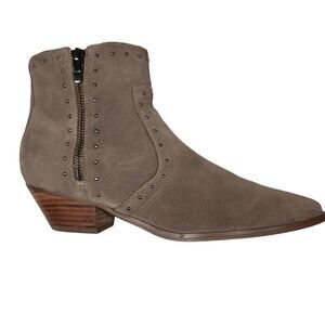 Marc Fisher Wanida Women's Taupe Suede Studded Ankle Booties Size 9M